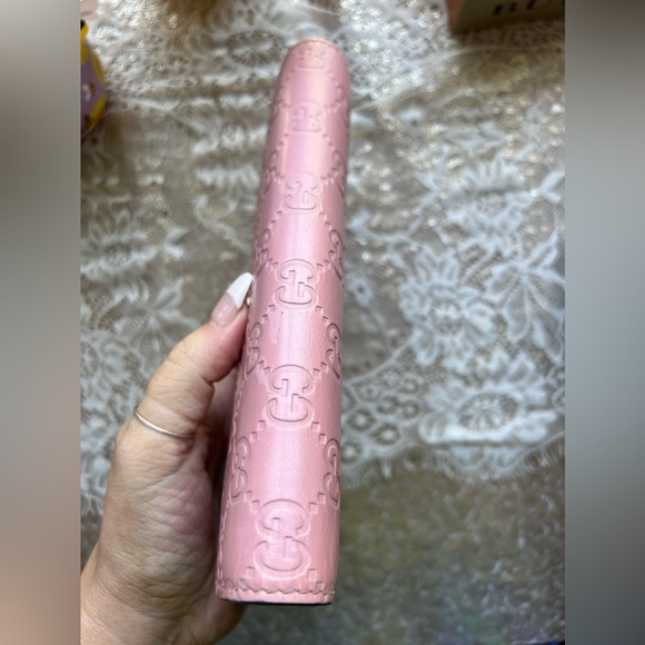 GUCCI AUTHENTICATED Guccissima GG Interlocking Pink Leather Long Wallet/Clutch - Picture 5 of 16